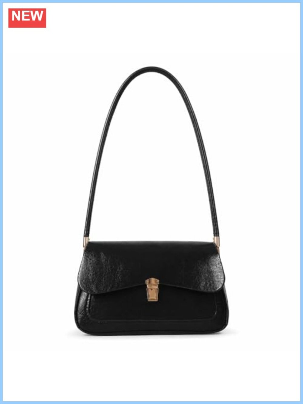 PU Leather Shoulder Bag Flip Lock Hobo Clutch Retro Purse